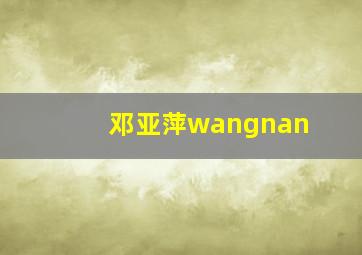 邓亚萍wangnan