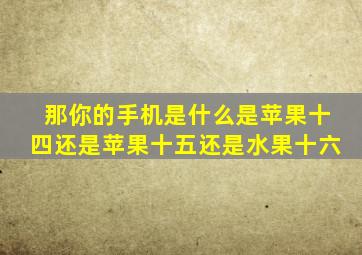 那你的手机是什么是苹果十四还是苹果十五还是水果十六