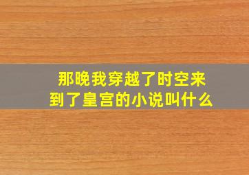 那晚我穿越了时空来到了皇宫的小说叫什么