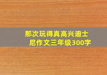 那次玩得真高兴迪士尼作文三年级300字