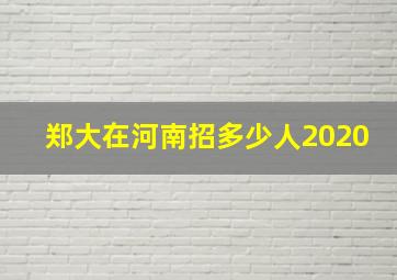 郑大在河南招多少人2020