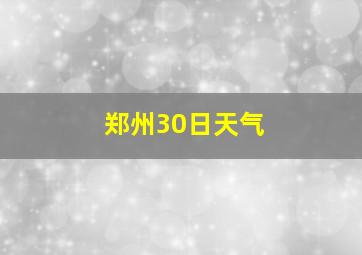 郑州30日天气