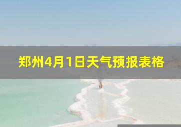 郑州4月1日天气预报表格