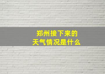 郑州接下来的天气情况是什么