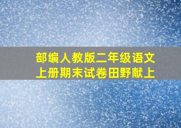 部编人教版二年级语文上册期末试卷田野献上