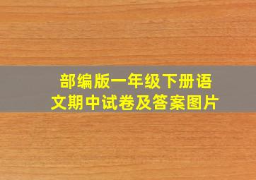 部编版一年级下册语文期中试卷及答案图片