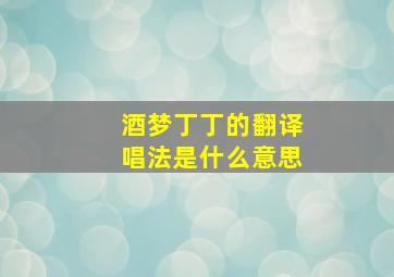 酒梦丁丁的翻译唱法是什么意思