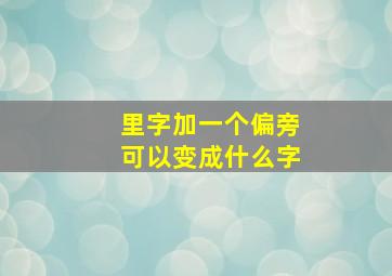 里字加一个偏旁可以变成什么字