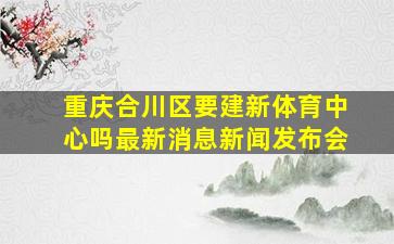 重庆合川区要建新体育中心吗最新消息新闻发布会