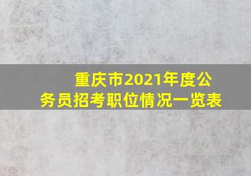 重庆市2021年度公务员招考职位情况一览表