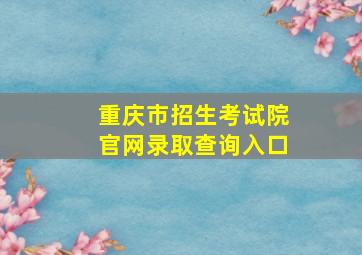 重庆市招生考试院官网录取查询入口