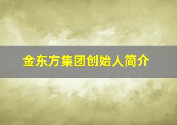 金东方集团创始人简介