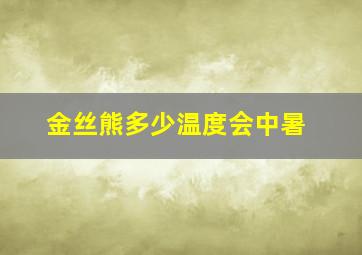 金丝熊多少温度会中暑