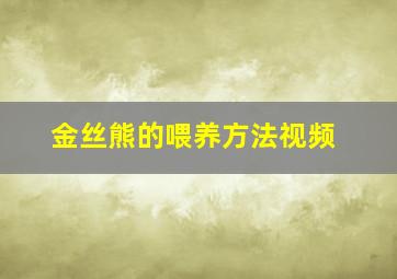 金丝熊的喂养方法视频