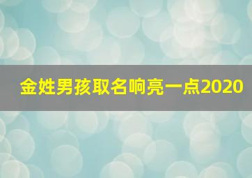 金姓男孩取名响亮一点2020