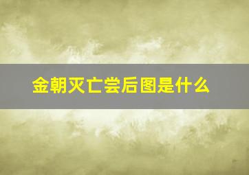 金朝灭亡尝后图是什么