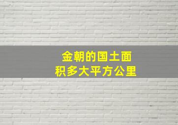 金朝的国土面积多大平方公里