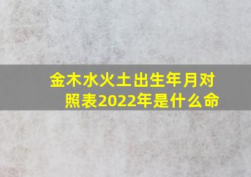 金木水火土出生年月对照表2022年是什么命