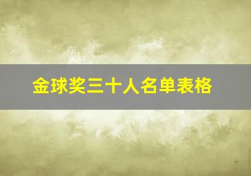 金球奖三十人名单表格