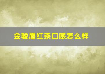 金骏眉红茶口感怎么样