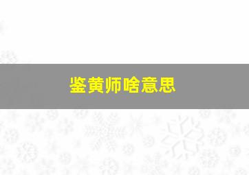 鉴黄师啥意思