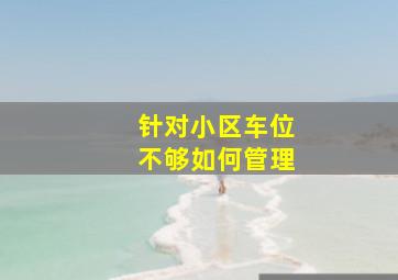 针对小区车位不够如何管理