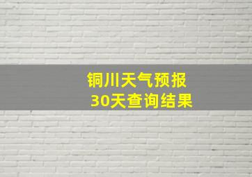 铜川天气预报30天查询结果