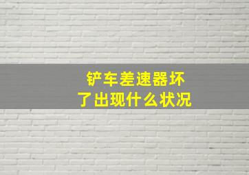 铲车差速器坏了出现什么状况