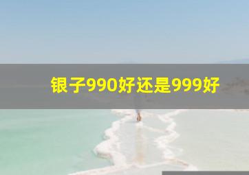 银子990好还是999好