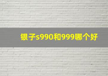 银子s990和999哪个好