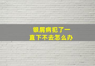 银屑病犯了一直下不去怎么办