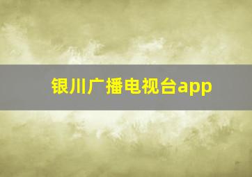 银川广播电视台app