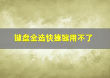 键盘全选快捷键用不了