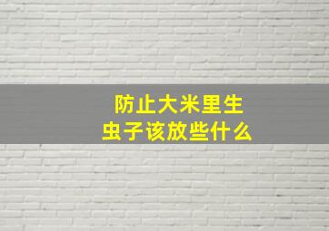 防止大米里生虫子该放些什么