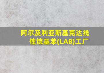 阿尔及利亚斯基克达线性烷基苯(LAB)工厂