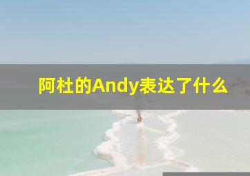 阿杜的Andy表达了什么