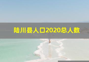 陆川县人口2020总人数