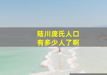 陆川庞氏人口有多少人了啊