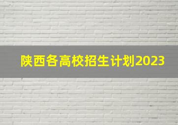 陕西各高校招生计划2023