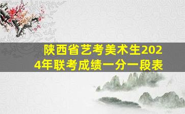 陕西省艺考美术生2024年联考成绩一分一段表