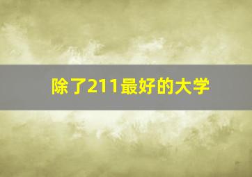 除了211最好的大学