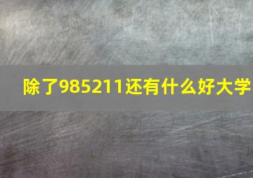 除了985211还有什么好大学