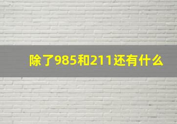 除了985和211还有什么