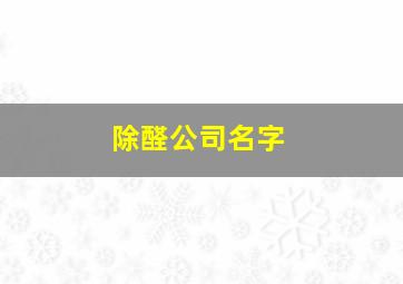 除醛公司名字