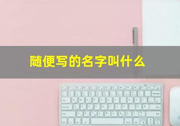 随便写的名字叫什么