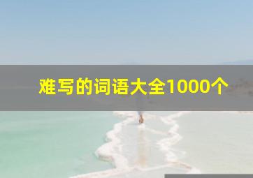 难写的词语大全1000个