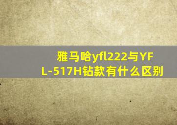 雅马哈yfl222与YFL-517H钻款有什么区别