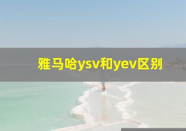 雅马哈ysv和yev区别