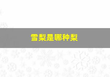 雪梨是哪种梨