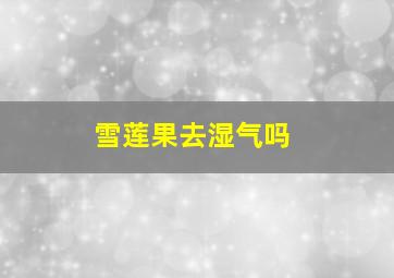 雪莲果去湿气吗